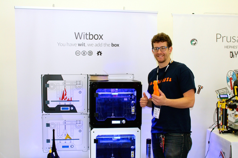 Aaron posses with the Witbox 3D Printer. One of the more popular printers in our network. 